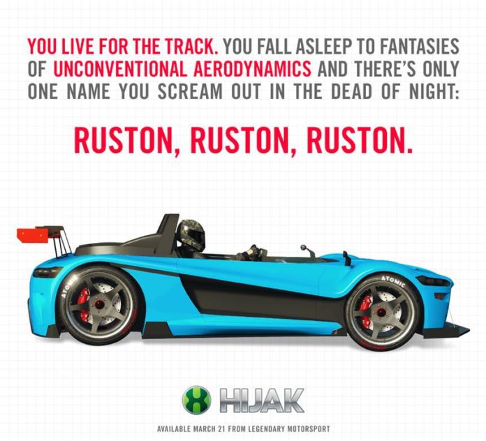 New in GTA Online: Hijak Ruston Now at Legendary Motorsport plus Special Vehicles Come to the Stunt Race Creator