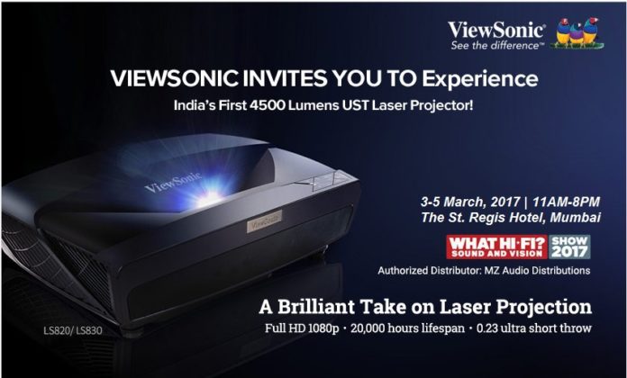 ViewSonic Invites You to Experience the Launch of India's First 4500 Lumens UST Full HD Laser Projector