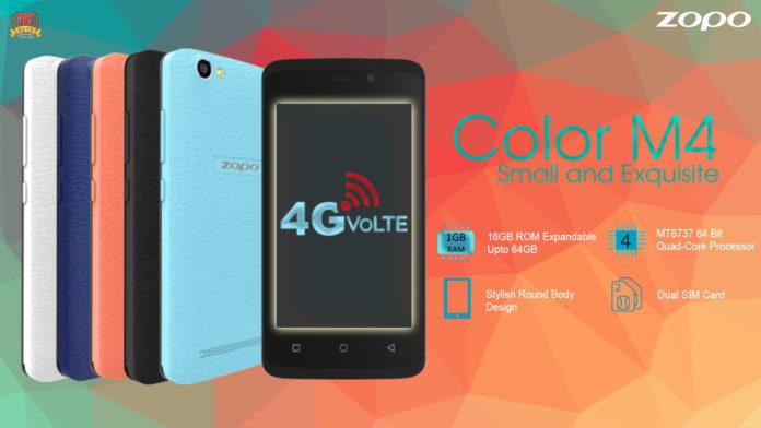 ZOPO's latest budget Smartphone, the Color M4 launched in India for Rs. 4999