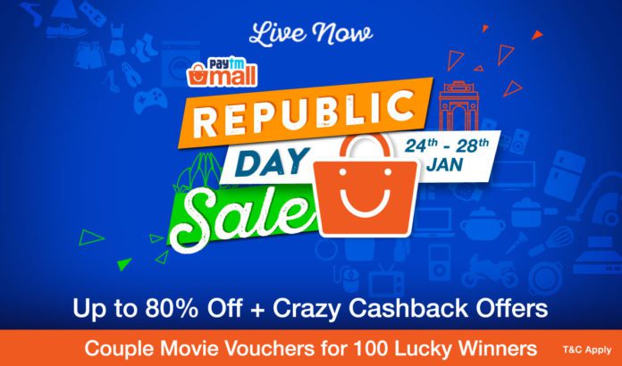 Get up to 80% off and incredible cashback offers at Paytm Mall’s Republic Day Sale