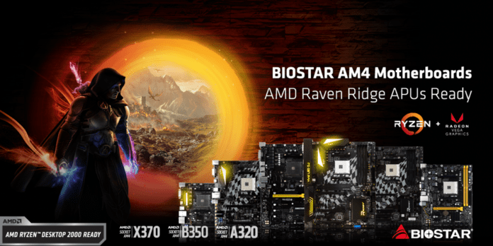 BIOSTAR X370, B350, A320 Chipset Motherboards are AMD Raven Ridge APUs Ready
