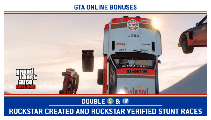 Stunt Race Week in GTA Online: Double GTA$ & RP Bonuses Across All Rockstar Created and Verified Stunt Races, Steep Discounts, Free Livery and More
